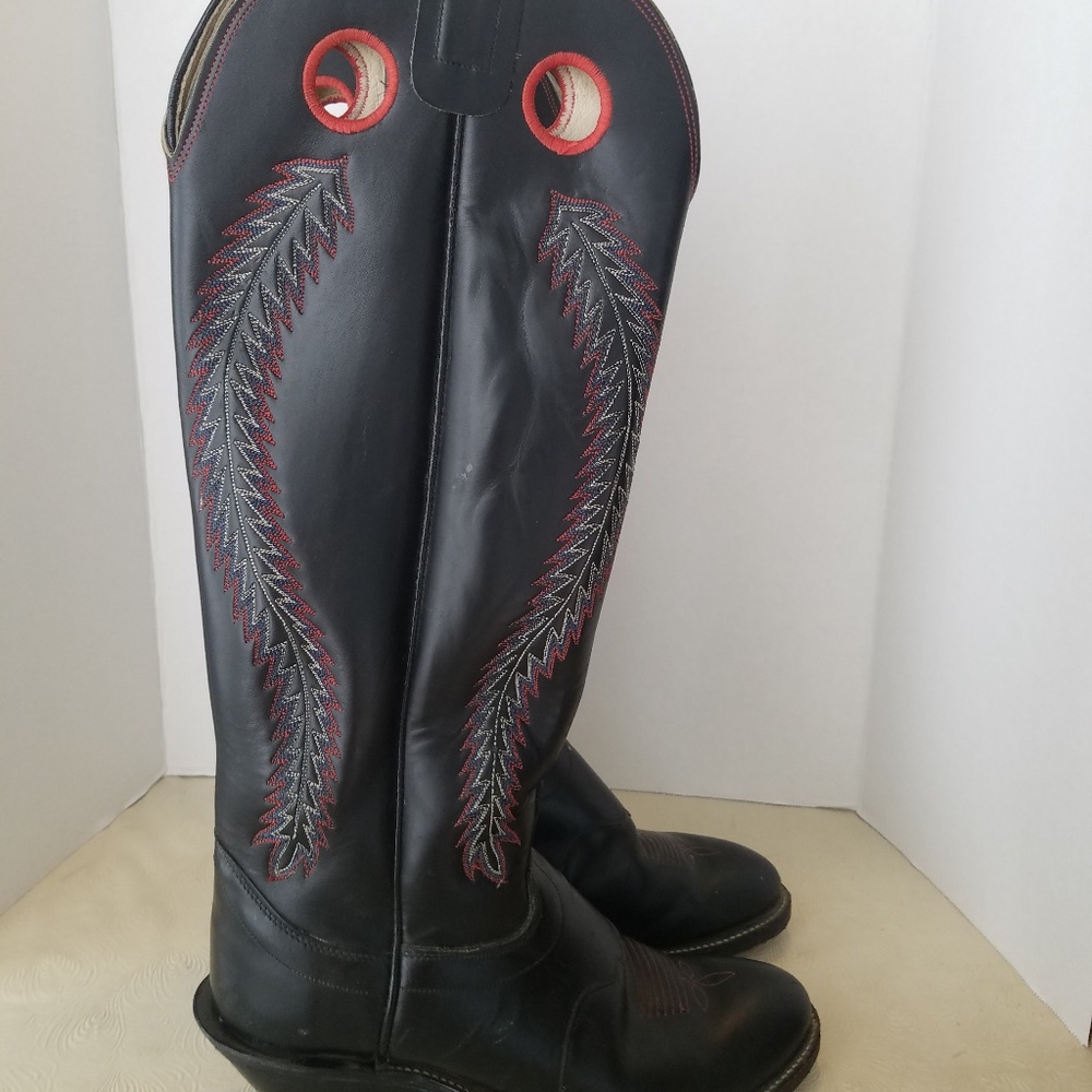 Olathe tall western boots buckaroo black size 10 m